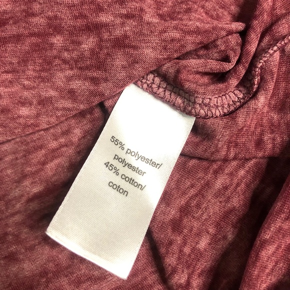 Maurices Shirt Womens Medium Maroon Embellished Burnout Long Sleeve Top - Picture 7 of 10